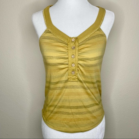 Free People Tops - Free People Striped Henley Racerback Tank XS NWOT